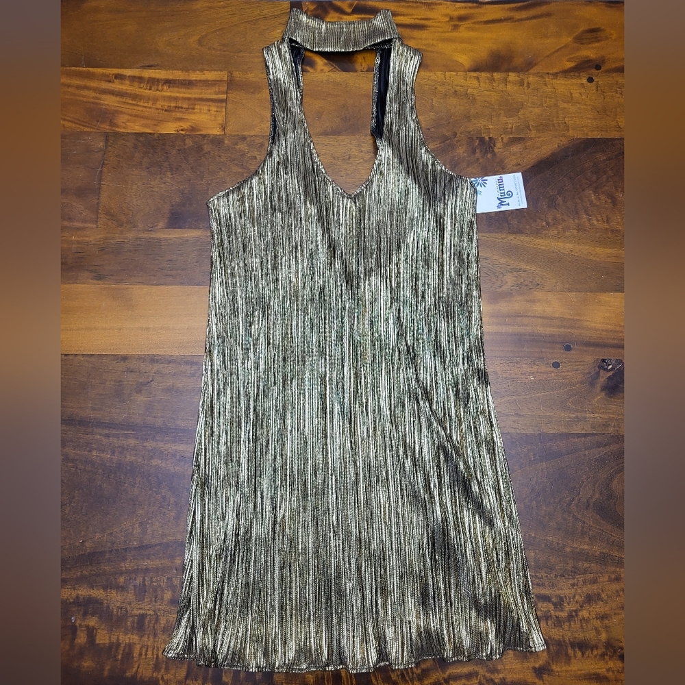 Show Me Your Mumu Friday Choker Dress Good As Gold Size Small NWT